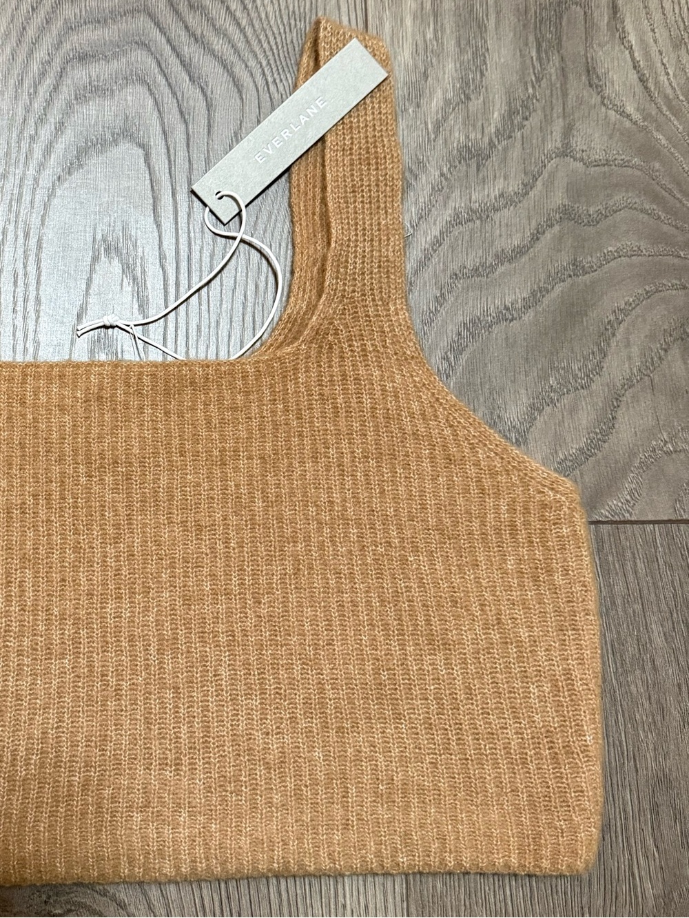Everlane Wool Yak Blend Cropped Sweater Tank Tan Size L NWT